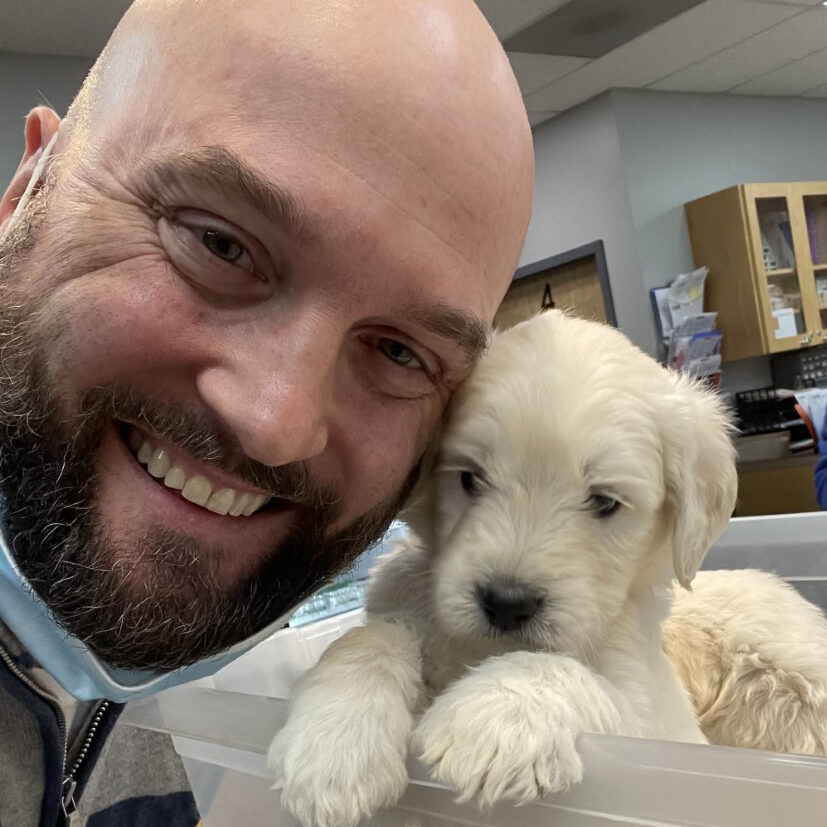 Dr Gawel With Tiny Puppy